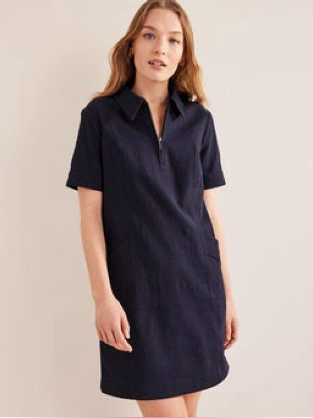 Boden Zip Detail Mini Shift Dress